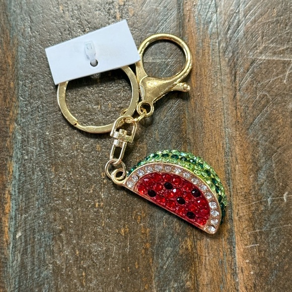 Watermelon Rhinestone Bag Charm / Keychain ****DISCOUNTED SHIPPING **** - Picture 1 of 2